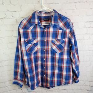 Men's Double Pump longsleeve button-up shirt, size Large